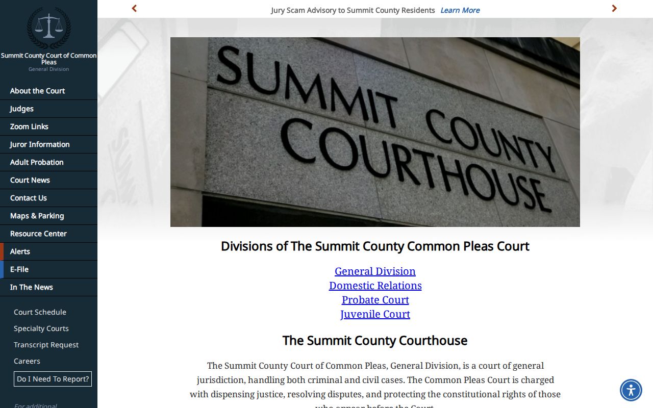 Summit County court docket Common Pleas courthouse