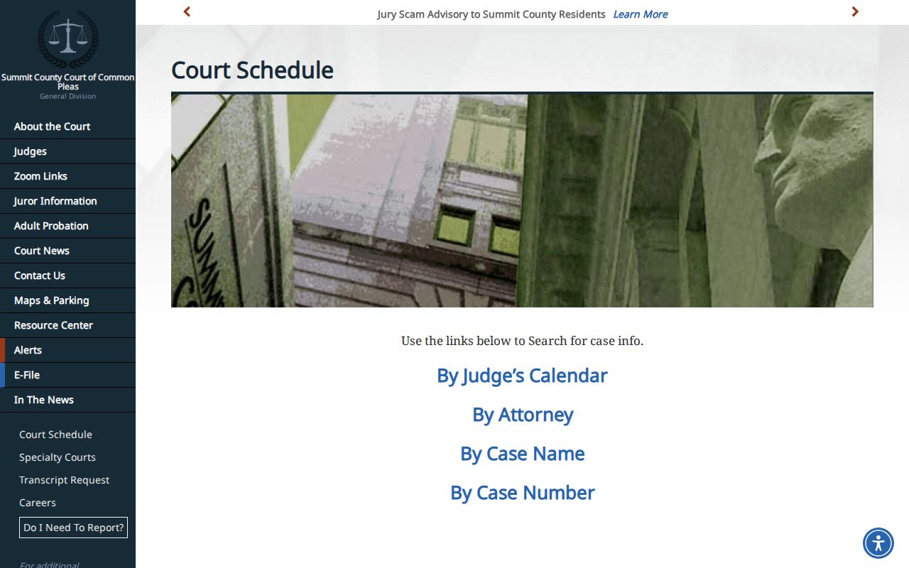 Summit County court docket Common Pleas schedule choices