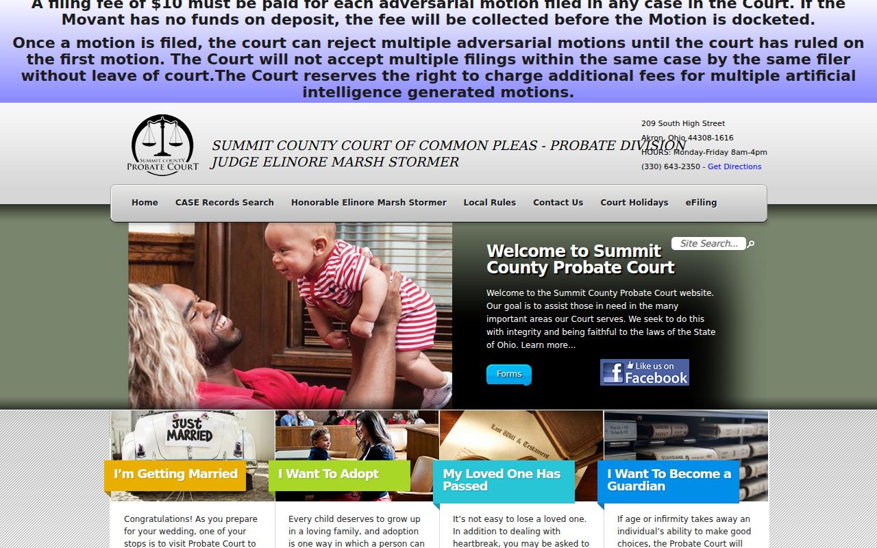 Summit County probate court docket records access